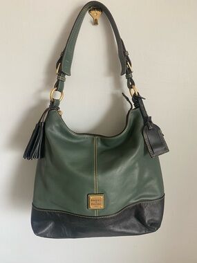 Dooney & Bourke Green and Black Leather Shoulder Bag